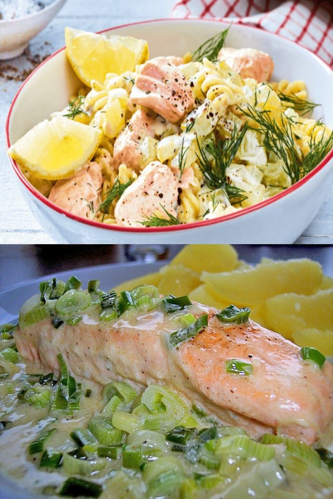 Lachs in Frühlingszwiebel Sahne Sauce REZEPTE UND BACKEN