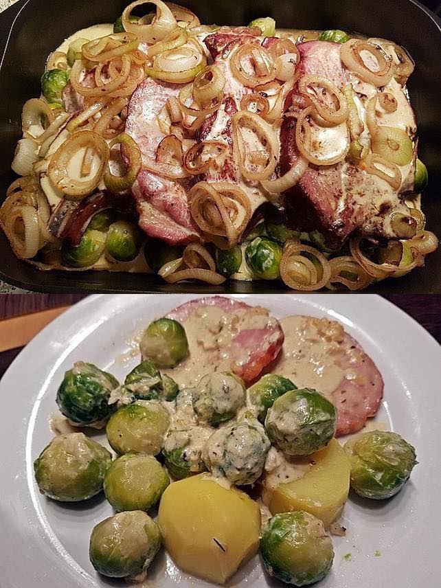 Kasseler-Rosenkohl-Auflauf – REZEPTE UND BACKEN