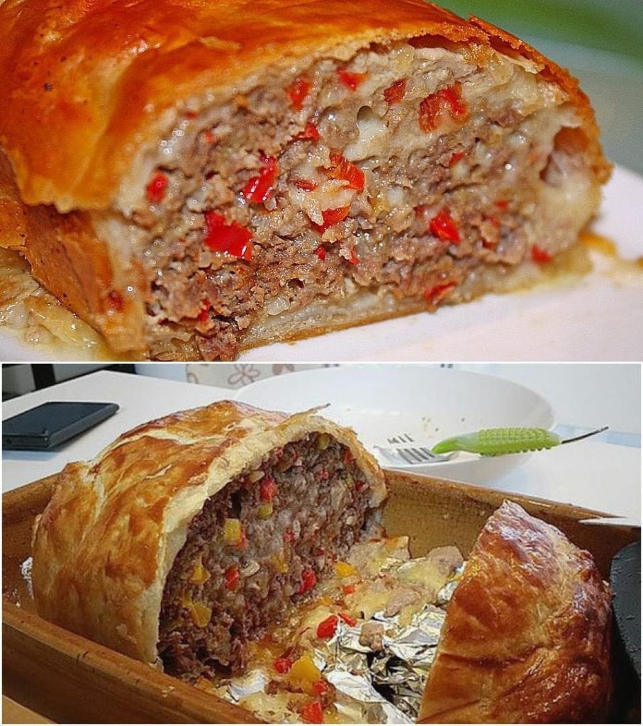 Käse Hackbraten in Blätterteig – REZEPTE UND BACKEN