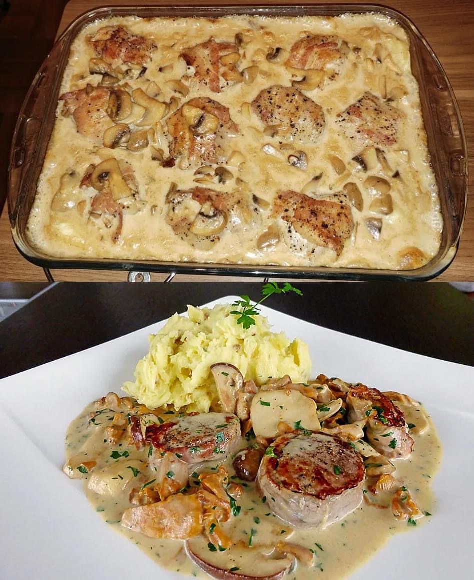 Hähnchen Medaillons Im Backofen Wie Lange Medaillons in Pilzrahmsosse – REZEPTE UND BACKEN