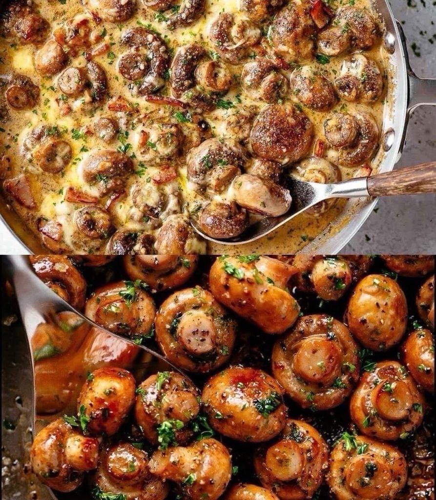 Champignons in leckere Knoblauch Rahmsoße – REZEPTE UND BACKEN