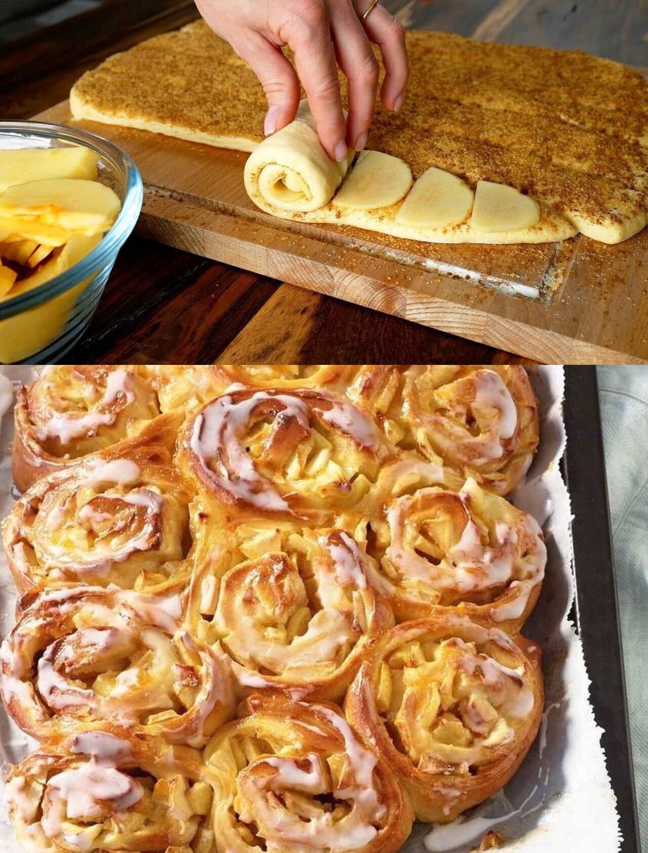 Apfelschnecken mit Zimtzucker wie aus der Bäckerei – REZEPTE UND BACKEN